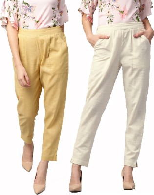 IRK Fashion Slim Fit Women Beige, Cream Trousers