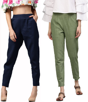 IRK Fashion Slim Fit Women Blue, Green Trousers
