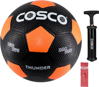 COSCO Thunder New Orange With Pump And Niddle Football - Size: 5(Standard, Pack of 1, Multicolor)