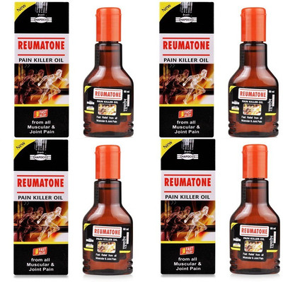 HAPDCO Reumatone Pain Killer Oil Pack of 4 ( Each of 60 ml) Liquid(4 x 60 ml)