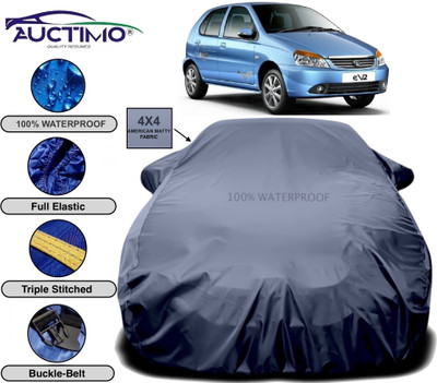 AUCTIMO Car Cover For Tata Indica eV2 (With Mirror Pockets)(Blue)
