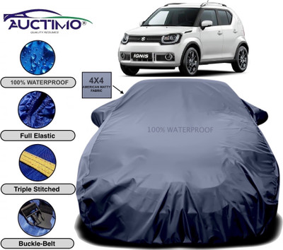 AUCTIMO Car Cover For Maruti Suzuki Ignis (With Mirror Pockets)(Grey)