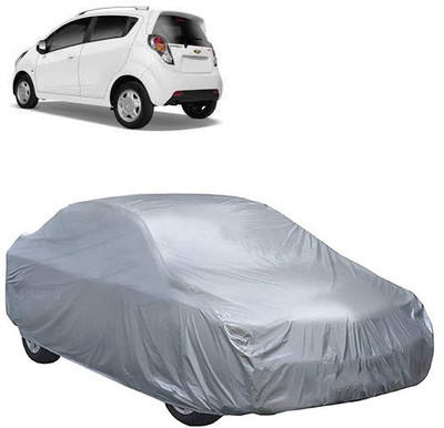 QualityBeast Car Cover For Chevrolet Beat (Without Mirror Pockets)(Silver)