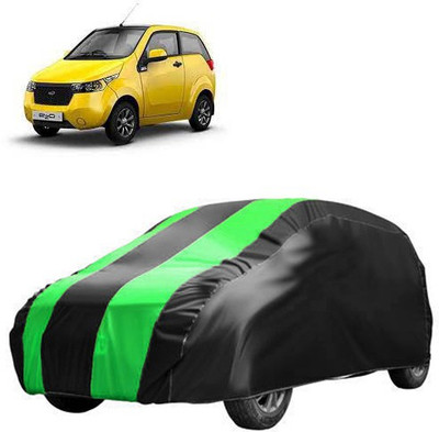 QualityBeast Car Cover For Mahindra Reva (Without Mirror Pockets)(Black, Green)