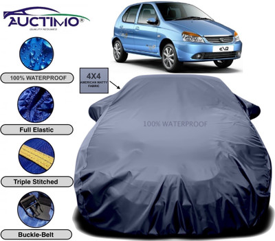 AUCTIMO Car Cover For Tata Indica V2 (With Mirror Pockets)(Blue)