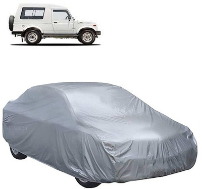 MotohunK Car Cover For Maruti Suzuki Gypsy King (Without Mirror Pockets)(Silver)