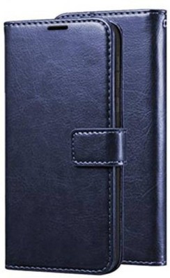 MG Star Flip Cover for Infinix Hot 8 PU Leather Vintage Case with Card Holder and Magnetic Stand(Blue, Shock Proof, Pack of: 1)