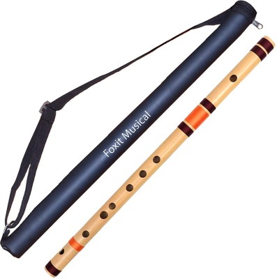 Foxit Professional Flutes B Natural Base Bamboo Flute Bamboo Flute(48 cm)