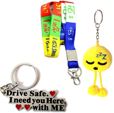 ShopTop Fabric Id Tag for bikers lovers and Drive Safe metal key chain Key Chain