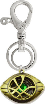 MGP FASHION Hight Quality Metal 3D Avenger End Game Doctor Strange Eye of Agamotto Infinity Stone Locking Hook Keyring(Silver) Key Chain