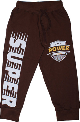 KiddoPanti Track Pant For Boys(Brown, Pack of 1)