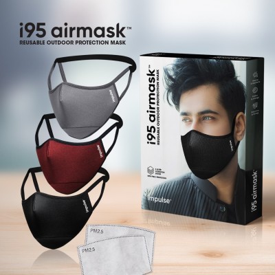 IMPULSE I95 Airmask Premium Cotton Cloth Face Mask | Multi colored| 6...