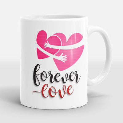 Sublikraft Love Forever Multicolour Printed Ceramic Coffee Mug(330 ml)