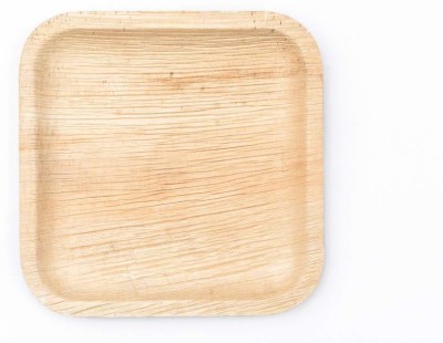 Yuvika Store Biodegradable Palm Leaf Eco-Friendly Plate 8 Inch Square Shape Plate (Pack of 50) Half Plate(Pack of 50)