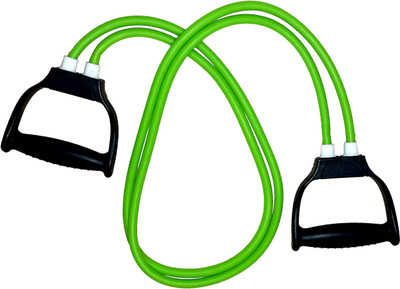 Bizinto Gym and home workout double resistance tube for body toning exercise Resistance Tube(Green)