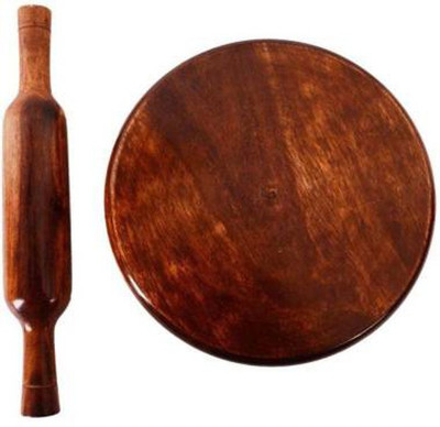 arba Wooden Chakla Belan Rolling Board Stand Chapati And Roti Maker Rolling Pin & Board Rolling Pin & Board(Pack of 1)