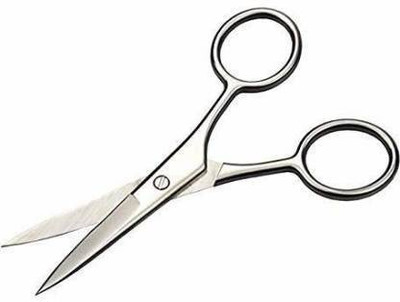Dhanishka Professional Beard and Mustache Cutting Scissor Scissors (Set of 1, Steel) Scissors(Set of 1, Silver)