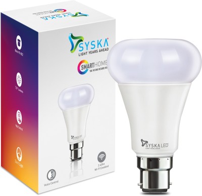 Syska Smart Pumpkin Wi-Fi 9W Bulb 3IN1 CCT (Color 3000K-4000K-6500K) Smart Bulb