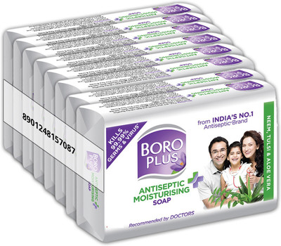 Boroplus Antiseptic Plus Moisturising Soap - Neem, Tulsi and Aloe Vera  (8 x 125 g)