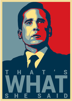 voorkoms 30.48 cm Michael Scott Hope Poster That's What She Said - Office Hope Poster Wall Sticker Removable Sticker(Pack of 1)