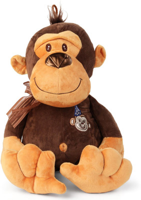 My Baby Excels Monkey Plush with Scraf  - 33 cm(Brown)