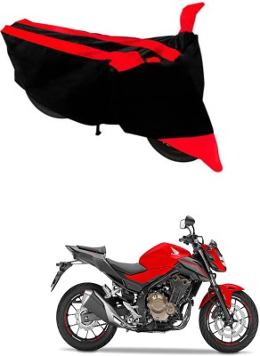 RONISH Waterproof Two Wheeler Cover for Honda(CB 500, Black, Red)