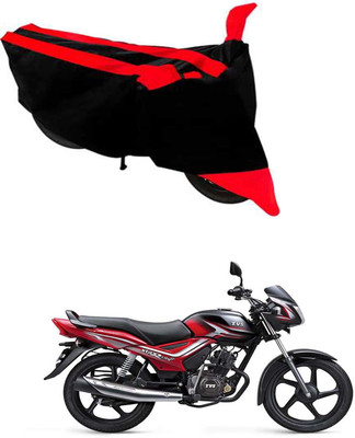 RONISH Two Wheeler Cover for TVS(Star City Plus, Black, Red)