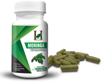 H&C Moringa (Moringa Oleifera) Essential Nutrition Capsules (450 mg Each)(120 No)