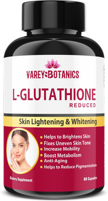VAREY BOTANICS L-Glutathione Skin Whitening and Lightening with Vitamin C & E, Biotin(2 x 60 No)