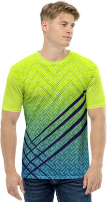 JJ TEES Printed Men Round Neck Yellow T-Shirt