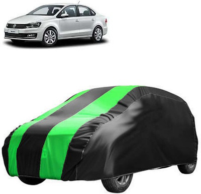 QualityBeast Car Cover For Volkswagen Vento (Without Mirror Pockets)(Black, Green)