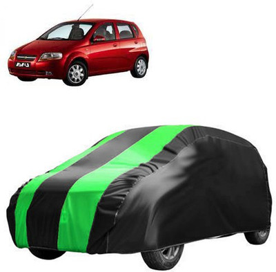 MotohunK Car Cover For Chevrolet Aveo Uva (Without Mirror Pockets)(Black, Green)