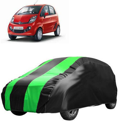 MotohunK Car Cover For Tata Nano Genx (Without Mirror Pockets)(Black, Green)