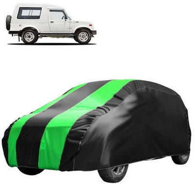 QualityBeast Car Cover For Maruti Suzuki Gypsy King (Without Mirror Pockets)(Grey, Green)