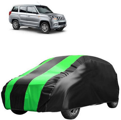 MotohunK Car Cover For Mahindra Universal For Car (Without Mirror Pockets)(Green, Black)