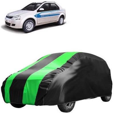 QualityBeast Car Cover For Mahindra e-Verito (Without Mirror Pockets)(Grey, Green)