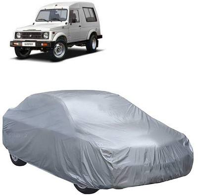MotohunK Car Cover For Maruti Suzuki Gypsy (Without Mirror Pockets)(Silver)