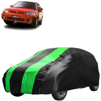 MotohunK Car Cover For Hyundai Accent Viva (Without Mirror Pockets)(Green, Black)