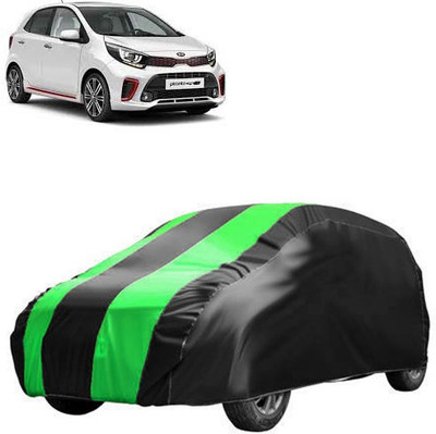 MotohunK Car Cover For Kia Picanto (Without Mirror Pockets)(Black, Green)