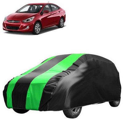 MotohunK Car Cover For Hyundai Accent (Without Mirror Pockets)(Black, Green)
