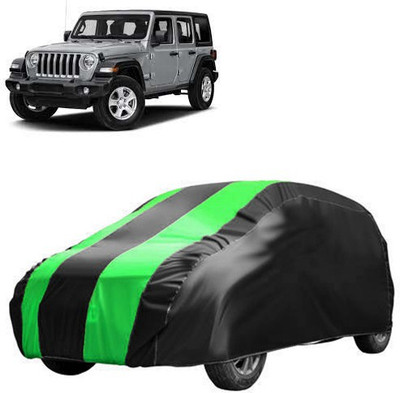 MotohunK Car Cover For Jeep Universal For Car (Without Mirror Pockets)(Black, Green)