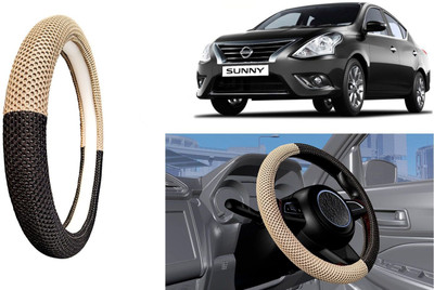 Auto Kite Steering Cover For Nissan Sunny(Black, Beige, Leatherite)