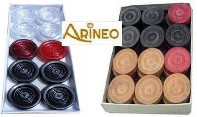 ARINEO CRYSTAL AND WOODEN COINS COMBO Carrom Pawns (Pack of 2) Carrom Pawns(Pack of 25)