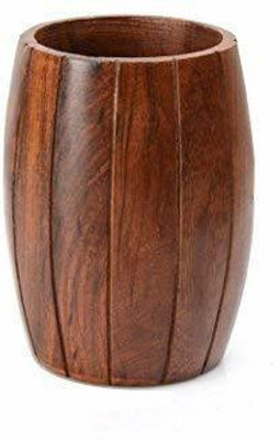 MAKEBA 1 Compartments Sheesham WOOD WOOD Handcrafted Beautiful Pen Stand(Brown)