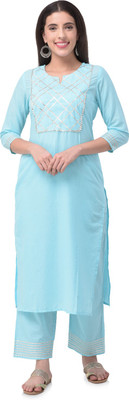 Pistaa Women Kurta Palazzo Set