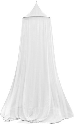 Maruti Enterprise Polyester Adults Washable Single Bed Adult[Round] Mosquito Net(White, Ceiling Hung)