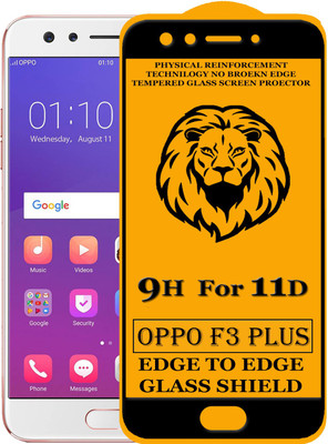 KING COVERS Tempered Glass Guard for Edge To Edge Tempered Glass for OPPO F3 Plus, Pack of 1(Pack of 1)