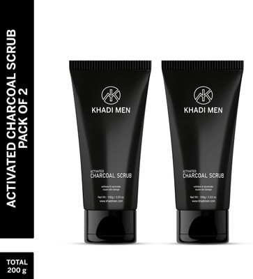 Khadi Men Charcoal Scrub skin soft and dirt free, deep cleanse the Scrub(200 ml)