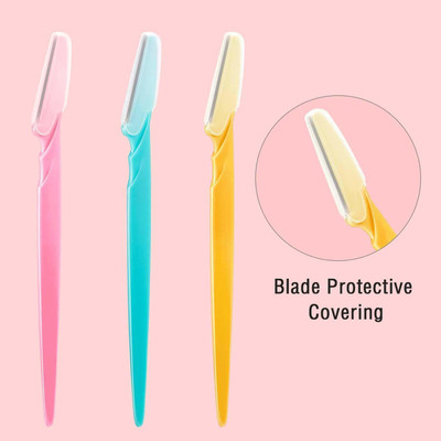 MYEONG EYEBROW RAZOR Plastics Handle Eyebrow Razor Trimmer Shaper Eyebrow Shaver With Razor, Women(Pack of 3)