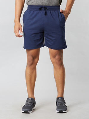 Pranera Solid Men Dark Blue Basic Shorts